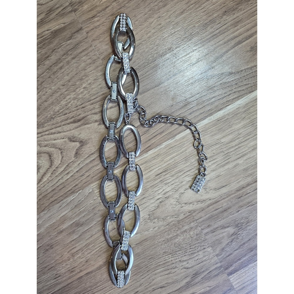 Chain Belt Loop Rhinestone Silver Decorative Vintage Early 2000s